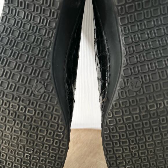 Ara Black Croc Embossed Rachel Slip On Loafer Low Comfort Wedge 7.5 G UK 10 US - Picture 10 of 10